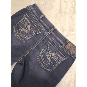 Silver  Womens Sz 18/32L Surplus Whiskered Flap Pocket Bootcut Denim Jeans